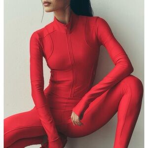 Alo Yoga Airlift Ignite Zip Up Jacket – Bright Red – Size Medium